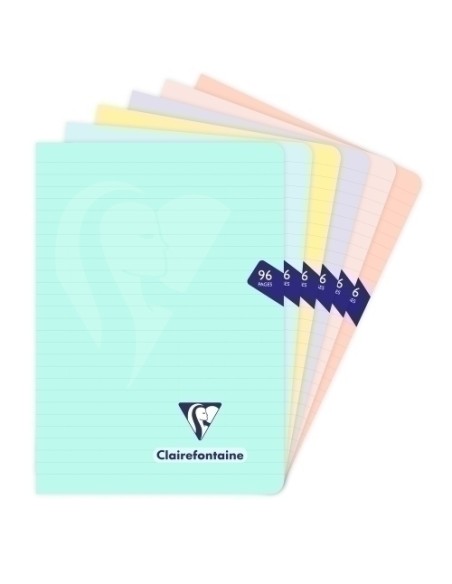 LIBRETA CLAIRE. PP A5 48 HJS.HRZ PASTEL - Pack de 10 unidades