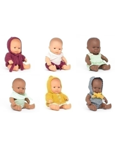 JUEGO ED.MINILAND MUÑECOS C/ROPA SET 6