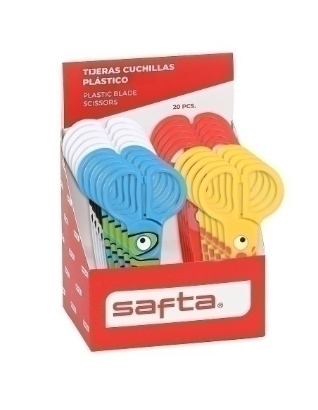 TIJERAS ESC. SAFTA PLASTICO SURT.EXP.20
