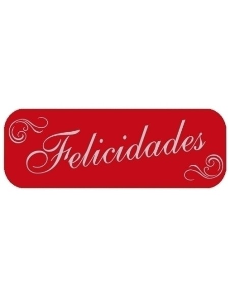 ETIQ.REG. R.250 FELICIDADES ROJO