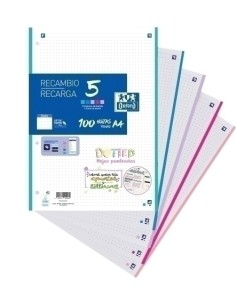 RECAMBIO OXF. A4 100h 4 TAL.DOTS - Pack de 17 unidades