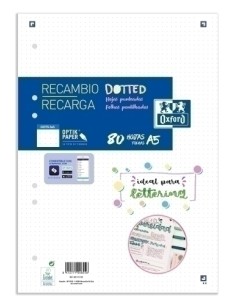 RECAMBIO OXF. A4 80h 6 TAL.DOTS - Pack de 20 unidades