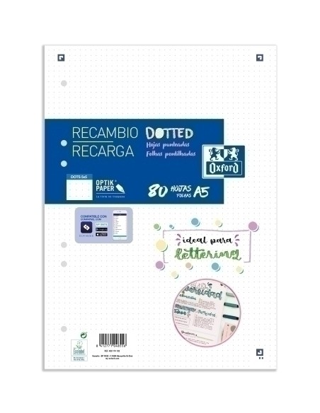RECAMBIO OXF. A4 80h 6 TAL.DOTS - Pack de 20 unidades