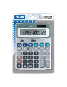 MILAN CALCULADORA METÁLICA 14 DIGITOS DUAL BLISTER