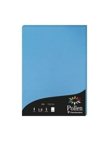 PAPEL CLAIREFONTAINE POLLEN A4 50h TURQU