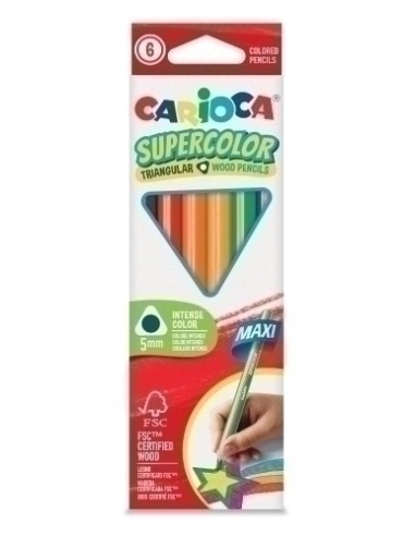 LAPICES COLOR CARIOCA SUPE.MAX.TRI. C/6