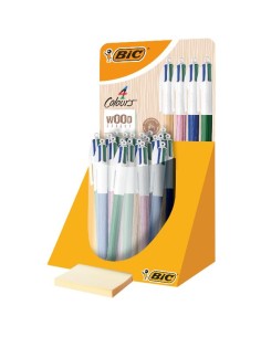 BIC BOLÍGRAFO 4 COLORES WOOD EFFECT EXPOSITOR 30 C/SURTIDOS