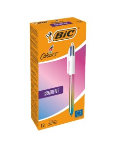 BIC BOLÍGRAFO 4 COLORES GRADIENT CAJA 12 C/SURTIDOS