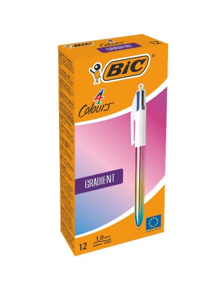 BIC BOLÍGRAFO 4 COLORES GRADIENT CAJA 12 C/SURTIDOS