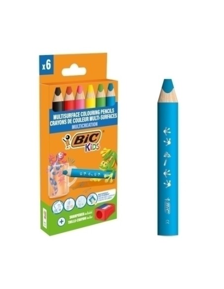 ESTUCHE LAPICES TRIANGULARES MULTISUPERFICIE BLISTER 6UDS BIC 515220