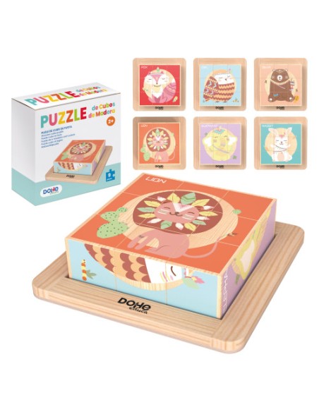 PUZZLE DE 9 BLOQUES DE MADERA -  A PARTIR DE 2 AÑOS DOHE 64000