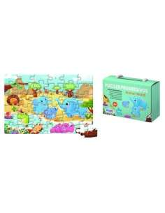 PUZZLE DE 36 PIEZAS - A PARTIR DE 4-6 AÑOS - ANIMAL WORLD DOHE 65009