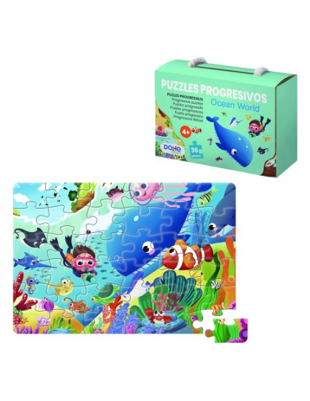 PUZZLE DE 36 PIEZAS - A PARTIR DE 4-6 AÑOS - OCEAN WORLD DOHE 65011