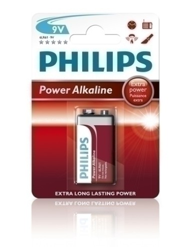 PILAS PHILIPS 6LR61 SUPER ALCALINA B/1 - Pack de 12 unidades