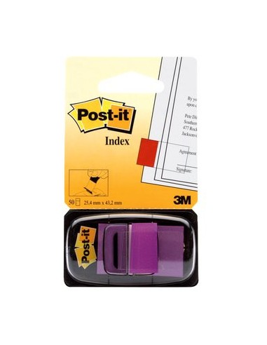 BLISTER DISPENSADOR 50 MARCADORES INDEX VIOLETA 25,4X43,2MM 680-8 POST-IT 7000144933