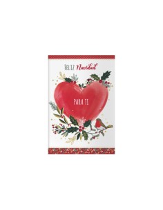 PACK 6 TARJETAS DE FELICITACIÓN NAVIDAD - TAMAÑO 11,5 X 17 CM - MODELO CORAZÓN DOHE 70019