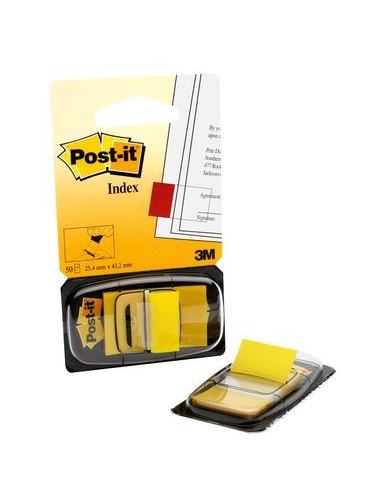 BLISTER DISPENSADOR 50 MARCADORES INDEX AMARILLO 25,4X43,2MM 680-5 POST-IT 7100102671