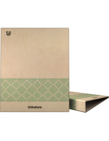 GRAFOPLÁS CARPETA ANILLAS 4D25MM A4 FORRADA UNINATURE VERDE