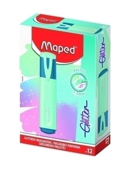 ROTUL. FLUOR MAPED GLITTER AZUL