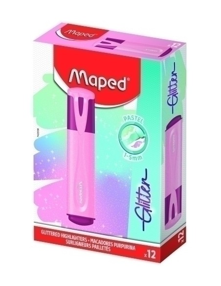 ROTUL. FLUOR MAPED GLITTER ROSA