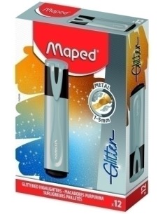 ROTUL. FLUOR MAPED GLITTER PLATA