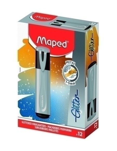 ROTUL. FLUOR MAPED GLITTER PLATA