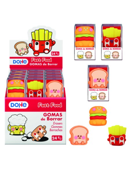 EXPOSITOR CON 24 GOMA DE BORRAR FAST FOOD DOHE 79673