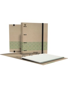 GRAFOPLÁS CARPETA ANILLAS MIXTAS 4D35 CARPEBOOK A4 C/RECAMBIO 100H FORRADO UNINATURE VERDE