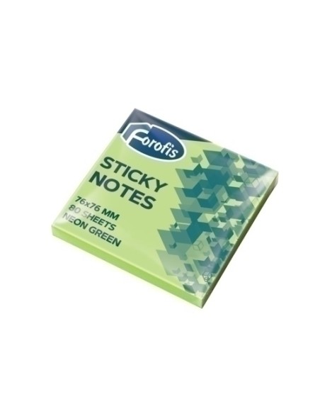 TACO NOTAS FOROFIS 80h 76x76 VERDE NEON - Pack de 12 unidades