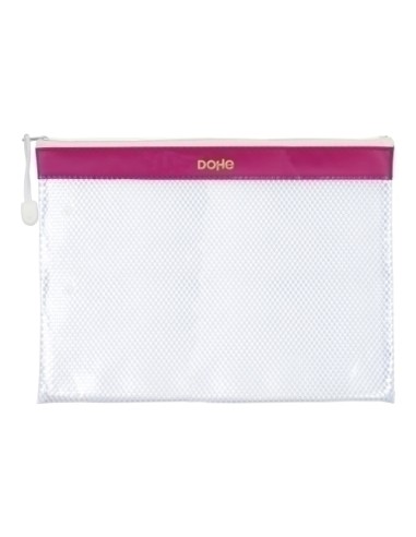 DOSSIER SOBRE DOHE CREM. A4 PVC ROSA - Pack de 12 unidades