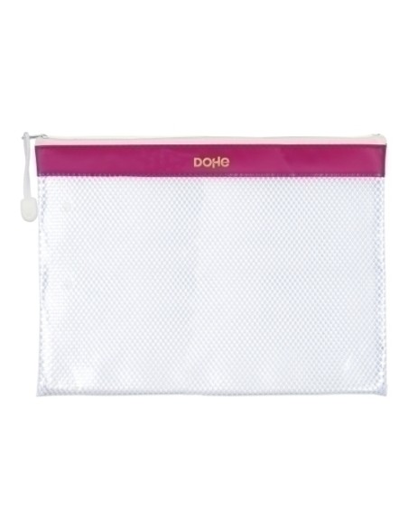 DOSSIER SOBRE DOHE CREM. A4 PVC ROSA - Pack de 12 unidades