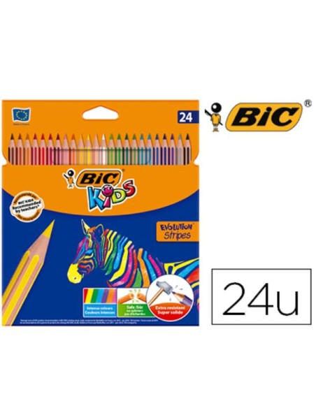 EST. 24 LAPICES COLORES BIC EVOL. STRIPES STDO
