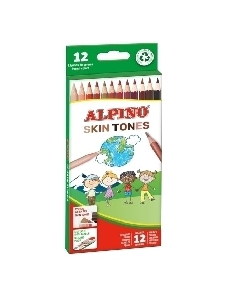 ALPINO LÁPICES DE COLORES ESTUCHE 12 UD TONOS DE PIEL SURTIDOS