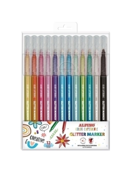 ALPINO ROTULADORES GLITTER COLOR EXPERIENCE EFECTO PURPURINA ESTUCHE 12 C/SURTIDOS