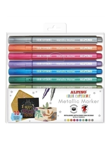 ALPINO ROTULADORES MULTISUPERFICIES METALLIC COLOR EXPERIENCE ESTUCHE 10 C/SURTIDOS
