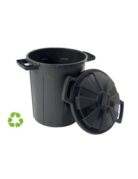 CONTENEDOR SOSTENIBLE DE RECICLAJE CON TAPA 100 LITROS 54X64X68 CM PP NEGRO ARCHIVO 2000 CP1426100 NE