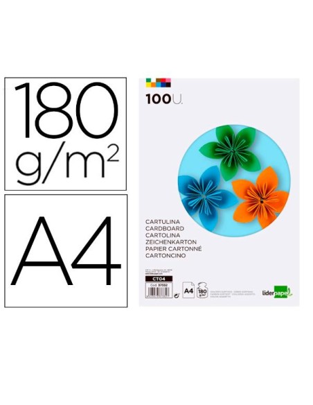 CARTULINA A4 180G/M2 10 100H