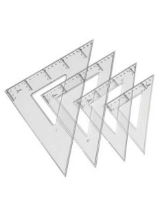 ESCUADRA FAIBO TRANSPARENTE 30CM