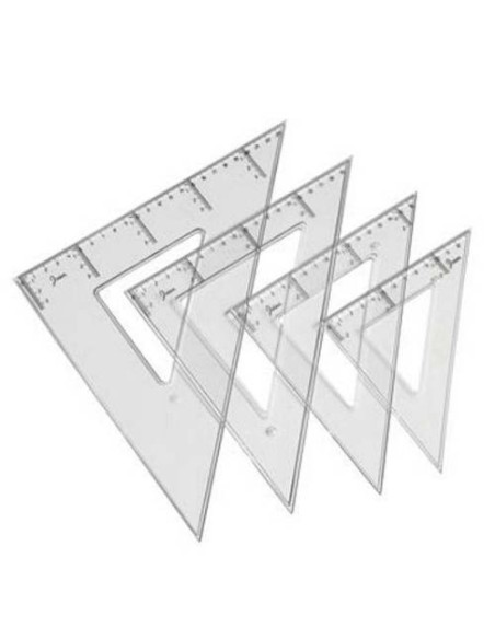 ESCUADRA FAIBO TRANSPARENTE 30CM