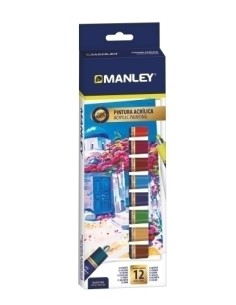 ESTUCHE PINTURA ACRILICA 12 X 12ML MANLEY MDV00012