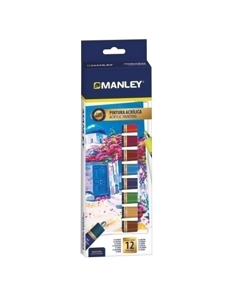 ESTUCHE PINTURA ACRILICA 12 X 12ML MANLEY MDV00012