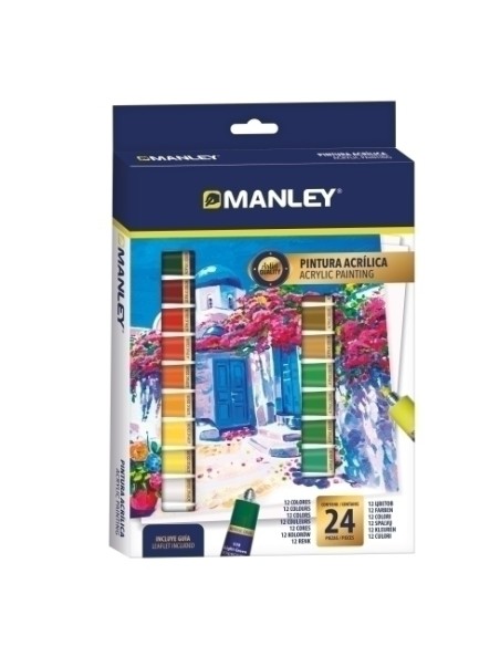 ESTUCHE PINTURA ACRILICA 24 X 12ML MANLEY MDV00024