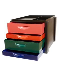 MODULO OLEF 4 CAJONES NEGRO/OPACOS