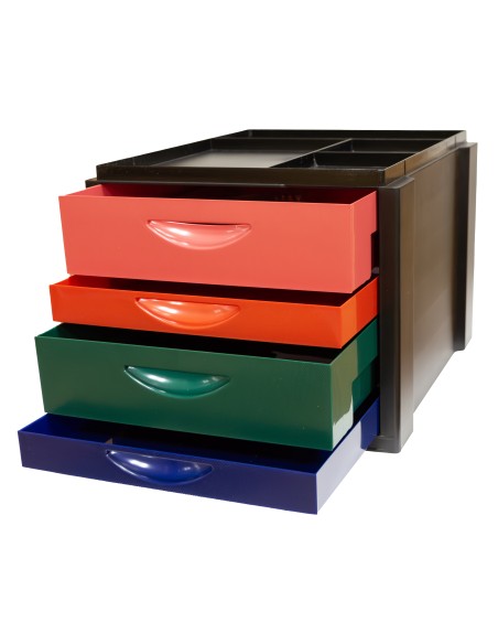 MODULO OLEF 4 CAJONES NEGRO/OPACOS