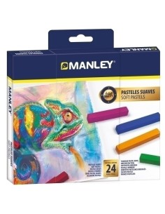 MANLEY PASTELES SUAVES ESTUCHE 24 C/SURTIDOS MUY VIVOS