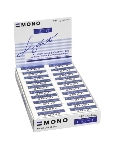 GOMA TOMBOW MONO LIGHT CAJA DE 40