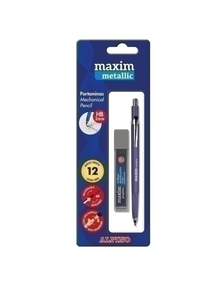 PORTAMINAS MAXIM MET. 2mm BLISTER C/MINA - Pack de 60 unidades