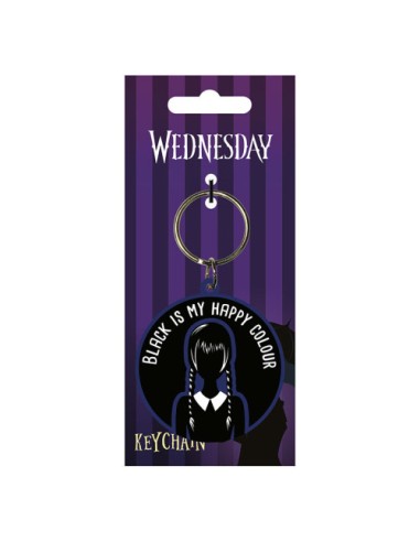 LLAVERO GOMA NEGRO MY HAPPY COLOUR WEDNESDAY PYRAMID RK39475C