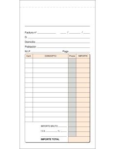 TALONARIO FACTURAS 3 FOLIO NAT. DUP LOAN - Pack de 10 unidades