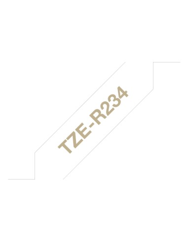 TZE-R234 cinta para impresora de etiquetas Oro sobre blanco